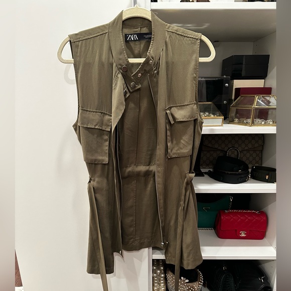 Zara Vest Women’s Khaki Green -Size Small - Picture 4 of 6